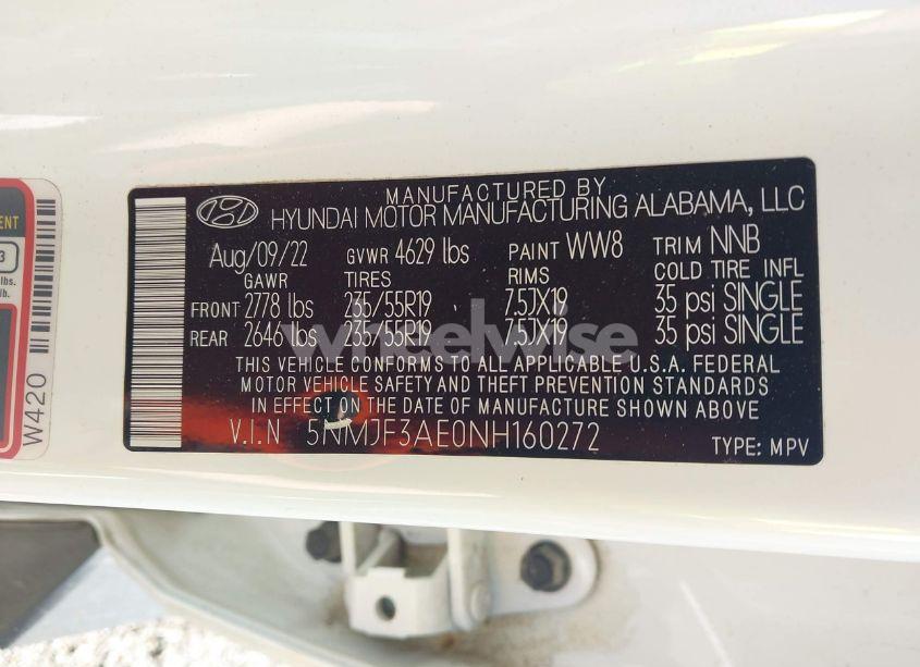 Photo 9 of 2022 Hyundai Tucson SEL (VIN 5NMJF3AE0NH160272)