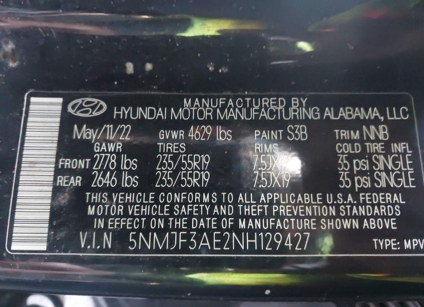 Photo 9 of 2022 Hyundai Tucson SEL (VIN 5NMJF3AE2NH129427)