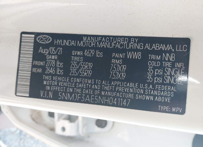 Photo 9 of 2022 Hyundai Tucson SEL (VIN 5NMJF3AE5NH041147)
