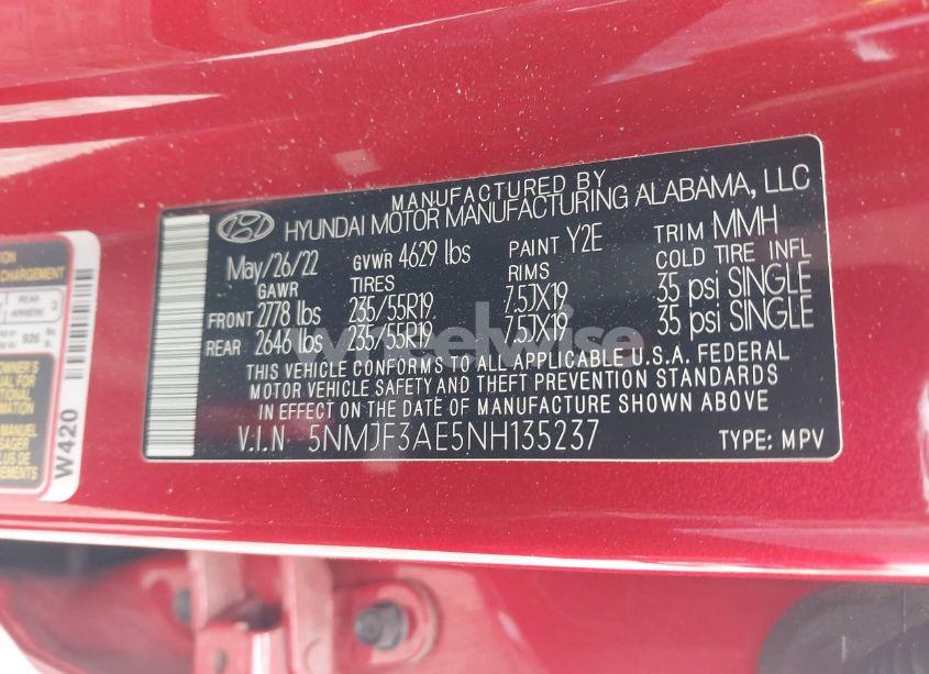 Photo 9 of 2022 Hyundai Tucson SEL (VIN 5NMJF3AE5NH135237)