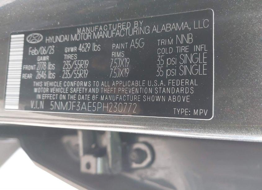 Photo 9 of 2023 Hyundai Tucson SEL (VIN 5NMJF3AE5PH230772)