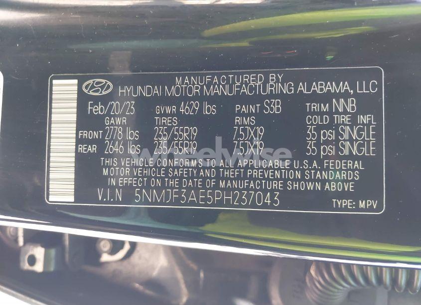 Photo 9 of 2023 Hyundai Tucson SEL (VIN 5NMJF3AE5PH237043)