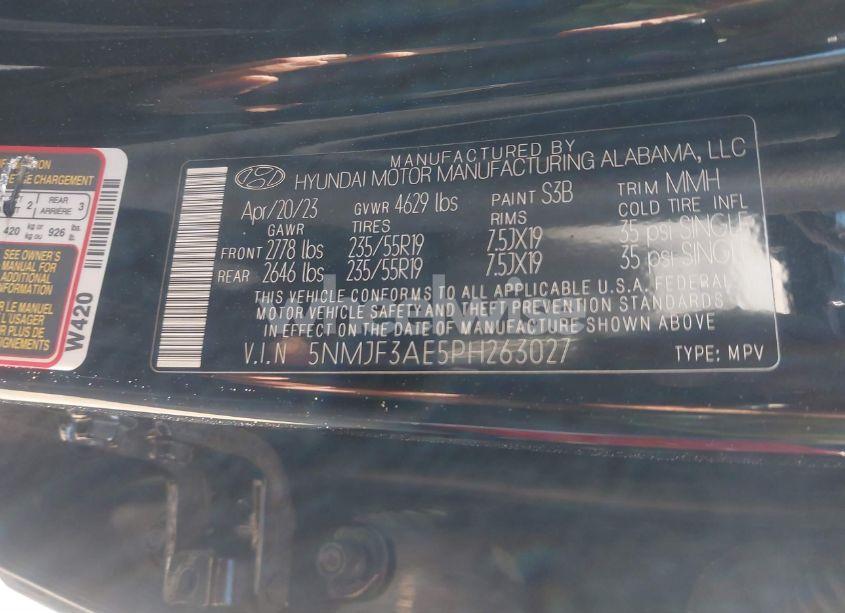 Photo 9 of 2023 Hyundai Tucson SEL (VIN 5NMJF3AE5PH263027)