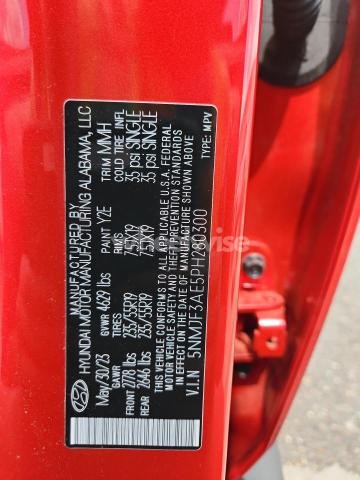 Photo 2 of 2023 HYUNDAI TUCSON SEL (VIN 5NMJF3AE5PH280300)