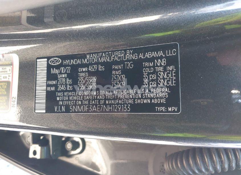 Photo 9 of 2022 Hyundai Tucson SEL (VIN 5NMJF3AE7NH129133)