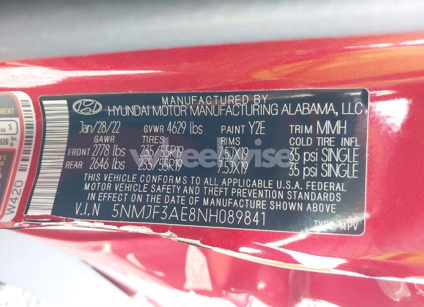 Photo 9 of 2022 Hyundai Tucson SEL (VIN 5NMJF3AE8NH089841)