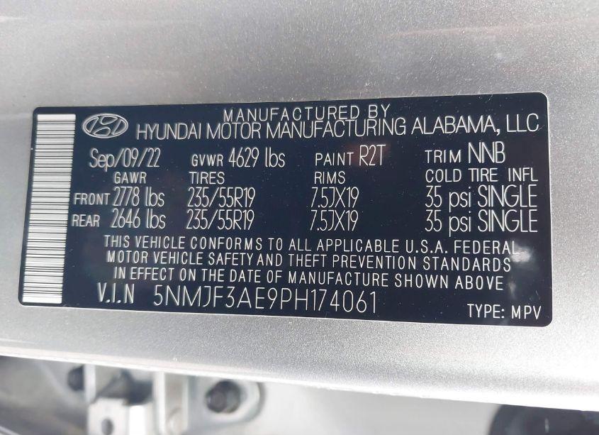 Photo 9 of 2023 Hyundai Tucson SEL (VIN 5NMJF3AE9PH174061)