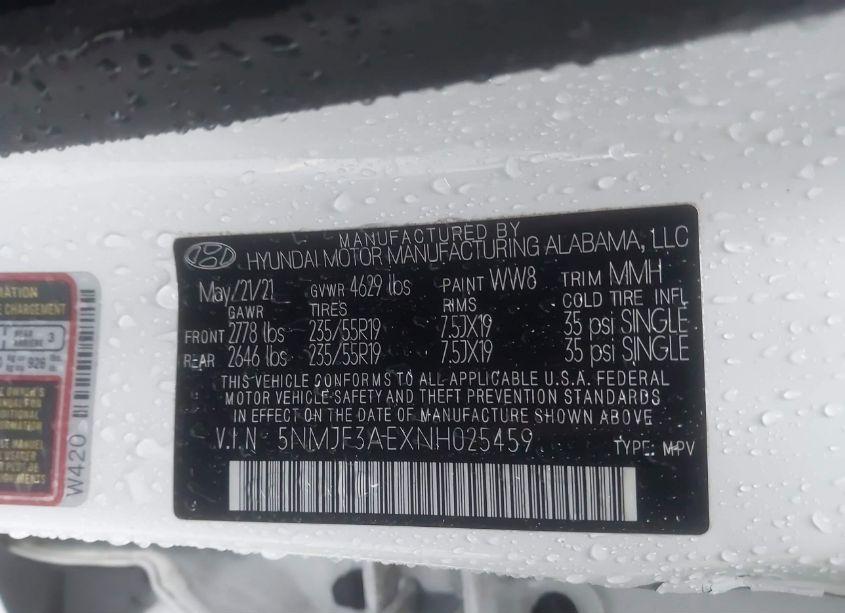 Photo 9 of 2022 Hyundai Tucson SEL (VIN 5NMJF3AEXNH025459)