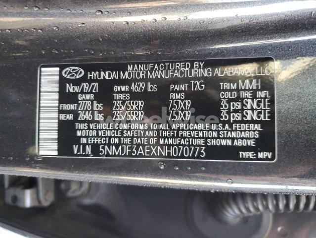 Photo 4 of 2022 HYUNDAI TUCSON SEL (VIN 5NMJF3AEXNH070773)