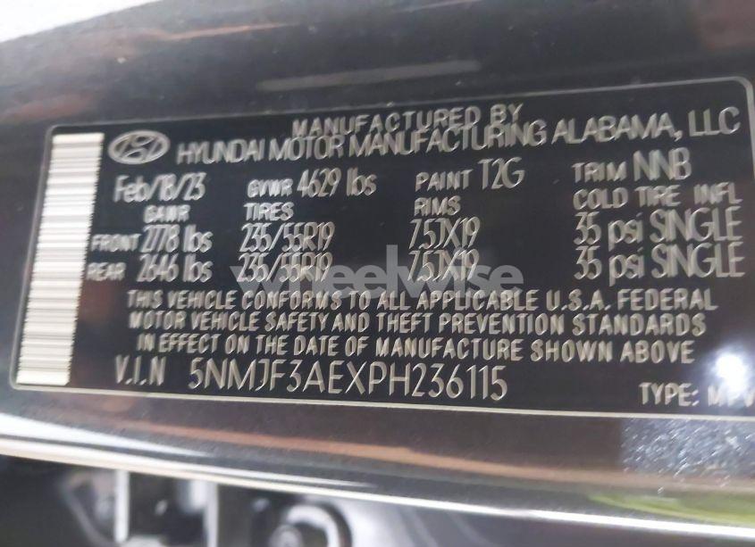 Photo 9 of 2023 Hyundai Tucson SEL (VIN 5NMJF3AEXPH236115)