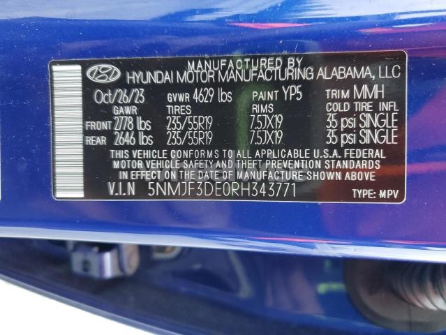 Photo 5 of 2024 HYUNDAI TUCSON SEL (VIN 5NMJF3DE0RH343771)