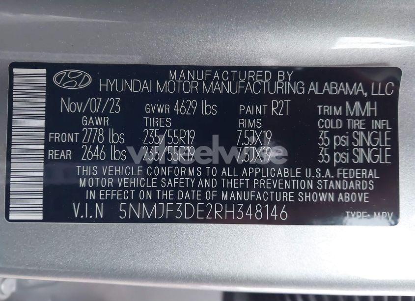 Photo 9 of 2024 Hyundai Tucson SEL (VIN 5NMJF3DE2RH348146)