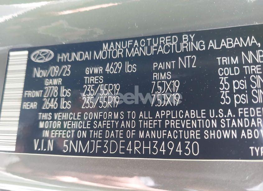 Photo 9 of 2024 Hyundai Tucson SEL (VIN 5NMJF3DE4RH349430)