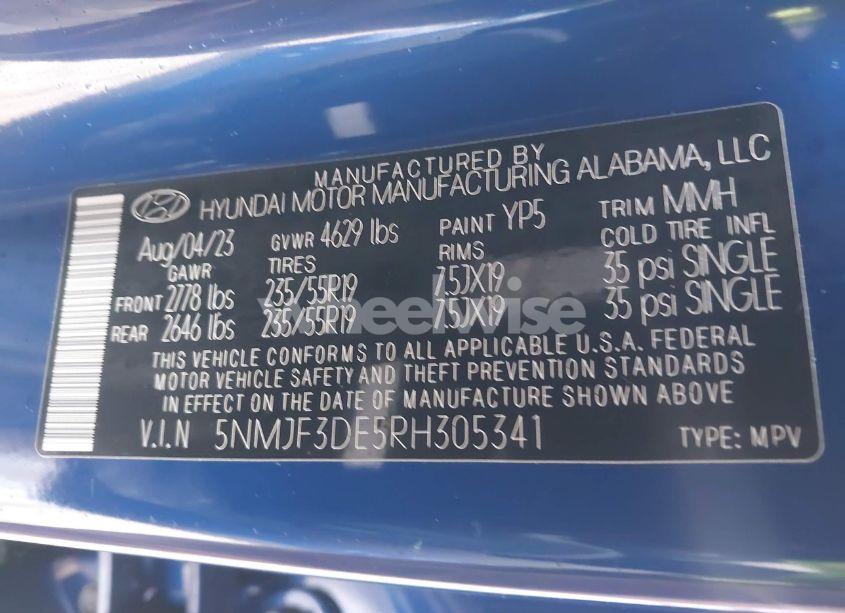 Photo 9 of 2024 Hyundai Tucson SEL (VIN 5NMJF3DE5RH305341)