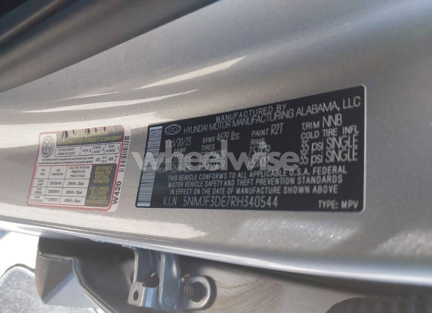 Photo 9 of 2024 Hyundai Tucson SEL (VIN 5NMJF3DE7RH340544)