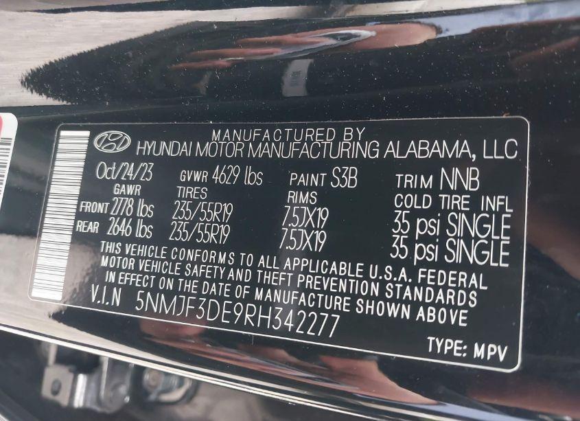 Photo 9 of 2024 Hyundai Tucson SEL (VIN 5NMJF3DE9RH342277)