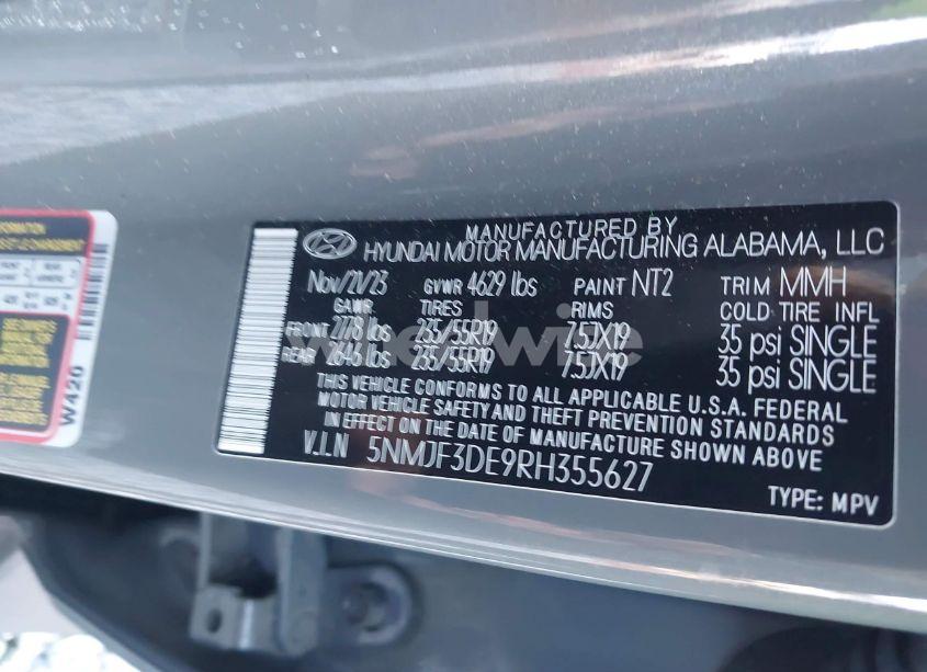 Photo 9 of 2024 Hyundai Tucson SEL (VIN 5NMJF3DE9RH355627)