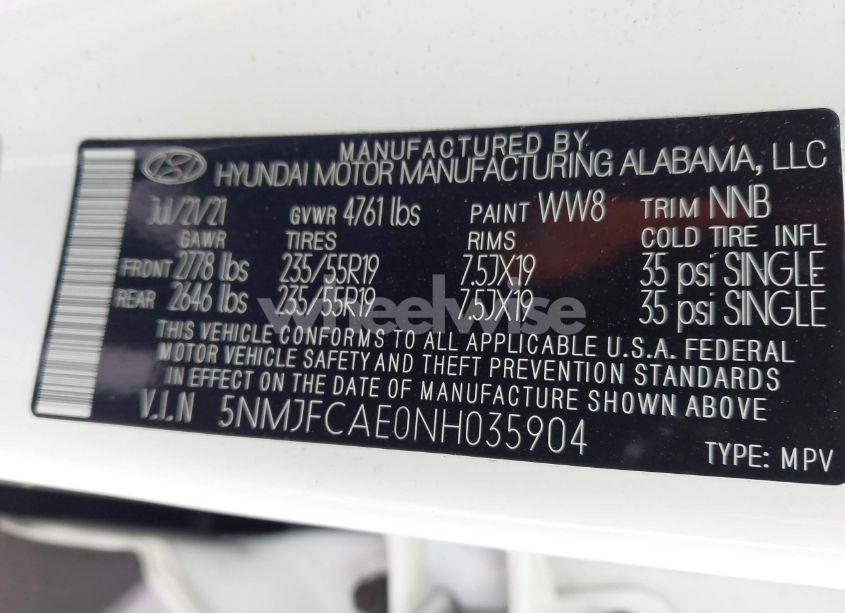 Photo 9 of 2022 Hyundai Tucson SEL (VIN 5NMJFCAE0NH035904)