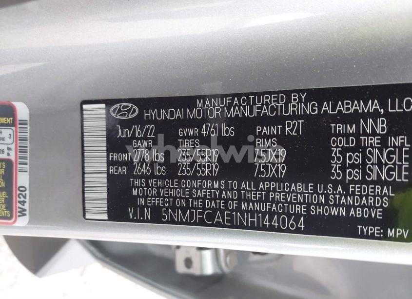 Photo 9 of 2022 Hyundai Tucson SEL (VIN 5NMJFCAE1NH144064)