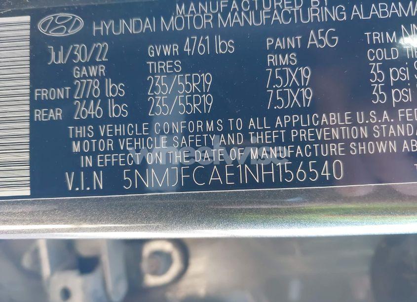 Photo 9 of 2022 Hyundai Tucson SEL (VIN 5NMJFCAE1NH156540)