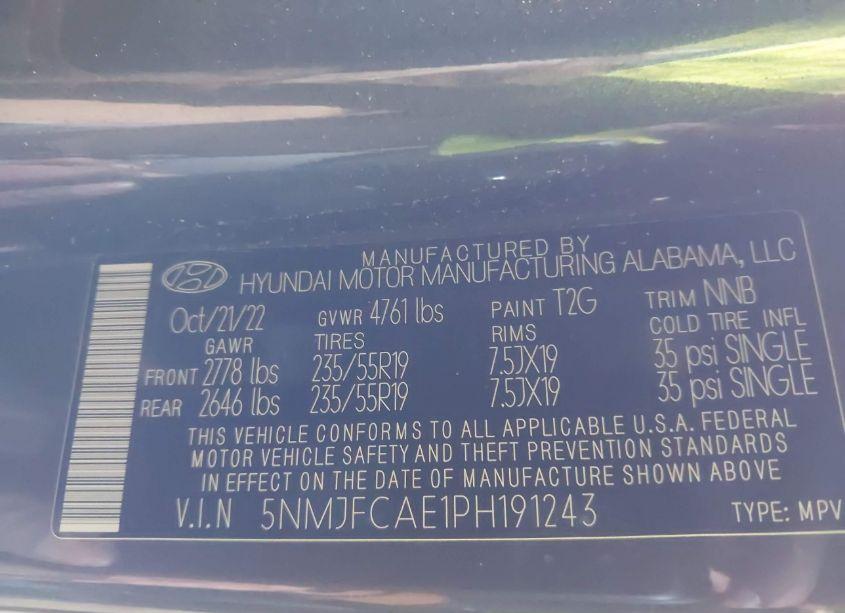 Photo 9 of 2023 Hyundai Tucson SEL (VIN 5NMJFCAE1PH191243)