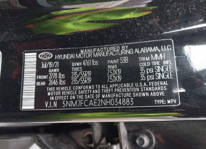 Photo 9 of 2022 Hyundai Tucson SEL (VIN 5NMJFCAE2NH034883)