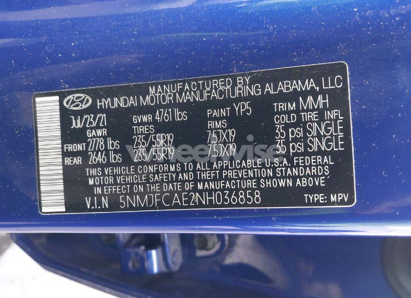 Photo 9 of 2022 Hyundai Tucson SEL (VIN 5NMJFCAE2NH036858)