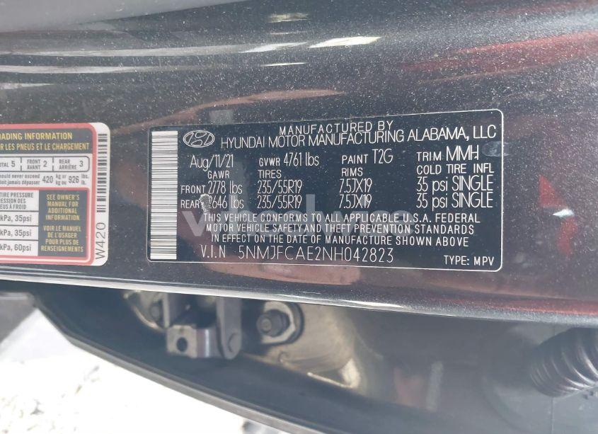 Photo 9 of 2022 Hyundai Tucson SEL (VIN 5NMJFCAE2NH042823)