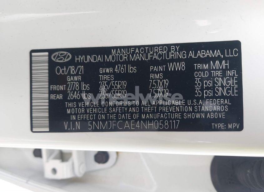 Photo 9 of 2022 Hyundai Tucson SEL (VIN 5NMJFCAE4NH058117)