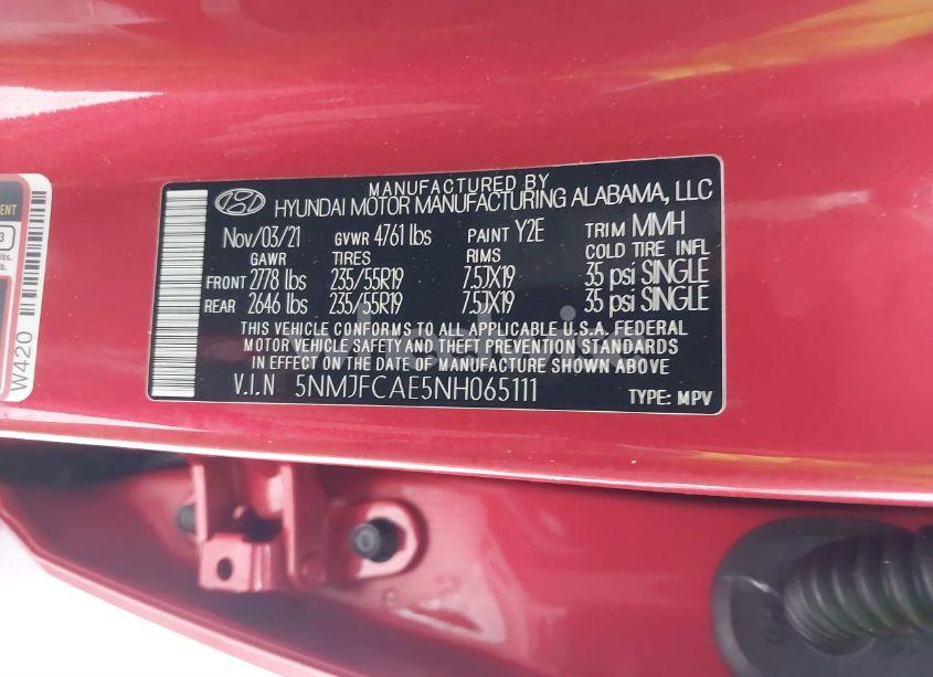 Photo 9 of 2022 Hyundai Tucson SEL (VIN 5NMJFCAE5NH065111)