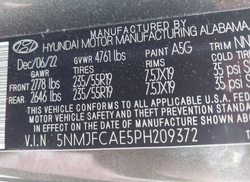 Photo 9 of 2023 Hyundai Tucson SEL (VIN 5NMJFCAE5PH209372)
