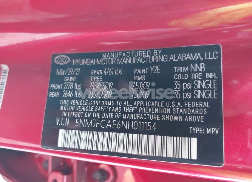 Photo 9 of 2022 Hyundai Tucson SEL (VIN 5NMJFCAE6NH011154)