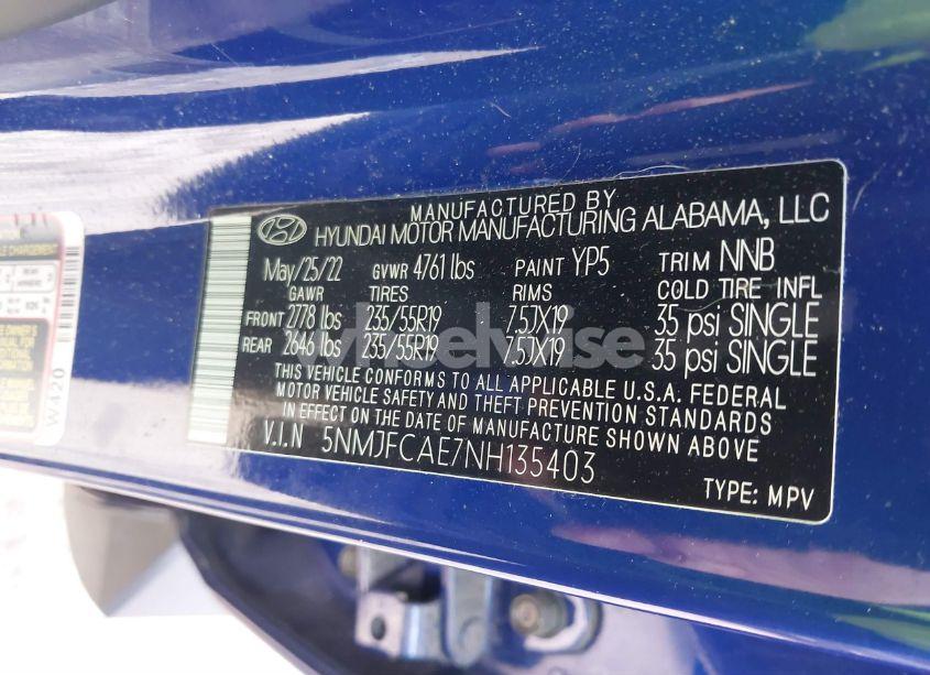 Photo 9 of 2022 Hyundai Tucson SEL (VIN 5NMJFCAE7NH135403)