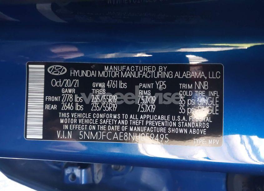 Photo 9 of 2022 Hyundai Tucson SEL (VIN 5NMJFCAE8NH059495)