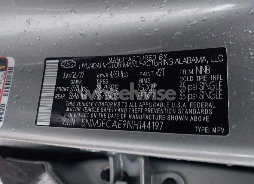 Photo 9 of 2022 Hyundai Tucson SEL (VIN 5NMJFCAE9NH144197)