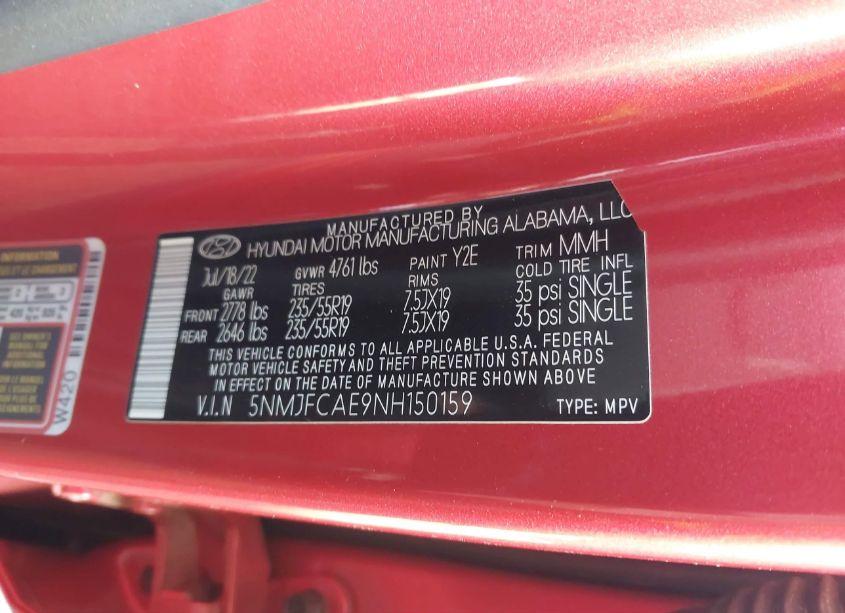 Photo 9 of 2022 Hyundai Tucson SEL (VIN 5NMJFCAE9NH150159)