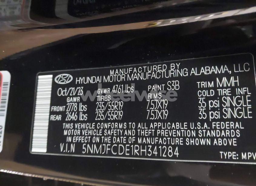 Photo 9 of 2024 Hyundai Tucson SEL (VIN 5NMJFCDE1RH341284)