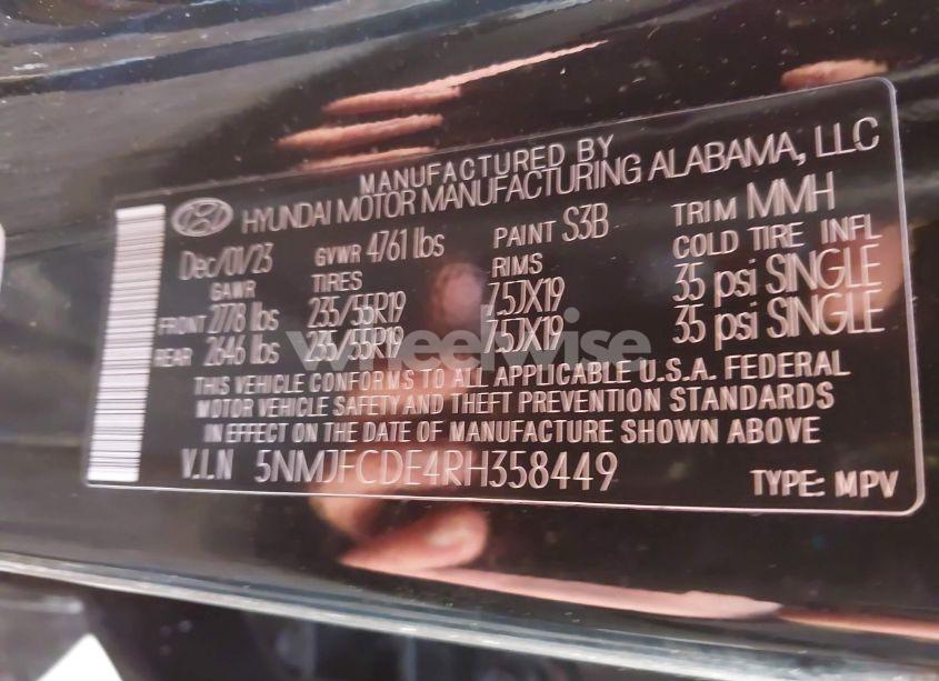 Photo 9 of 2024 Hyundai Tucson SEL (VIN 5NMJFCDE4RH358449)