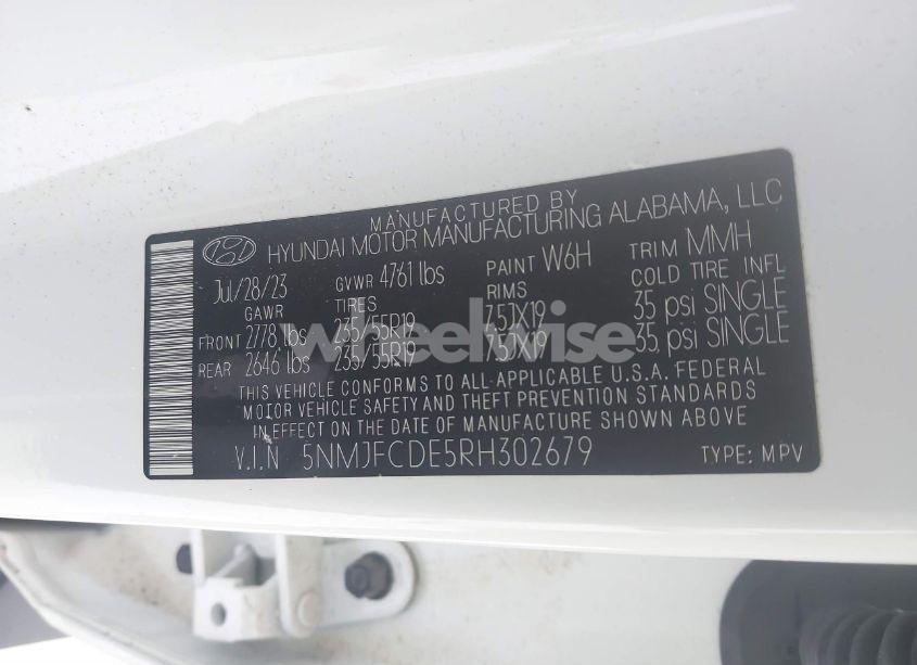 Photo 9 of 2024 Hyundai Tucson SEL (VIN 5NMJFCDE5RH302679)