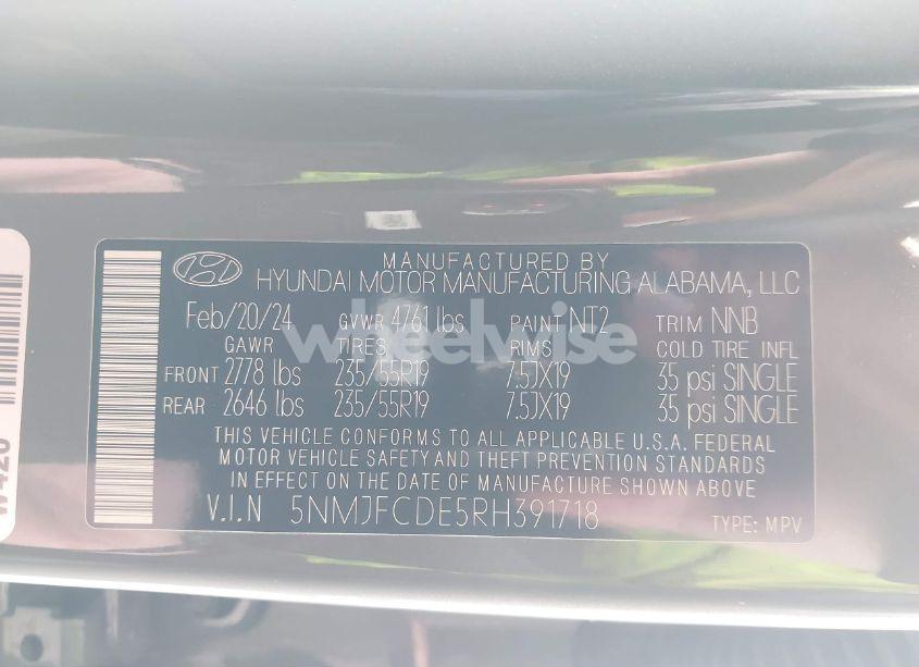 Photo 9 of 2024 Hyundai Tucson SEL (VIN 5NMJFCDE5RH391718)