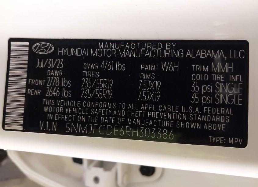 Photo 9 of 2024 Hyundai Tucson SEL (VIN 5NMJFCDE6RH303386)