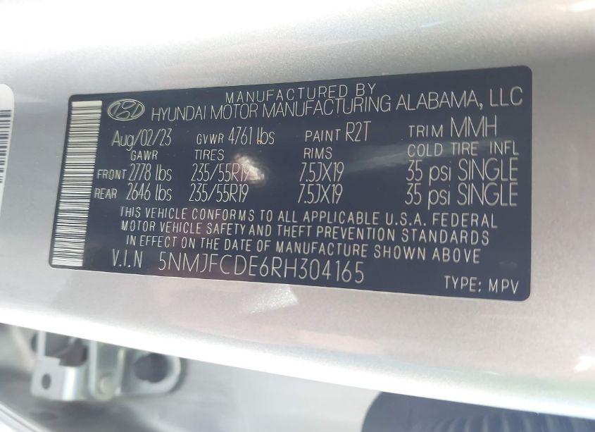 Photo 9 of 2024 Hyundai Tucson SEL (VIN 5NMJFCDE6RH304165)