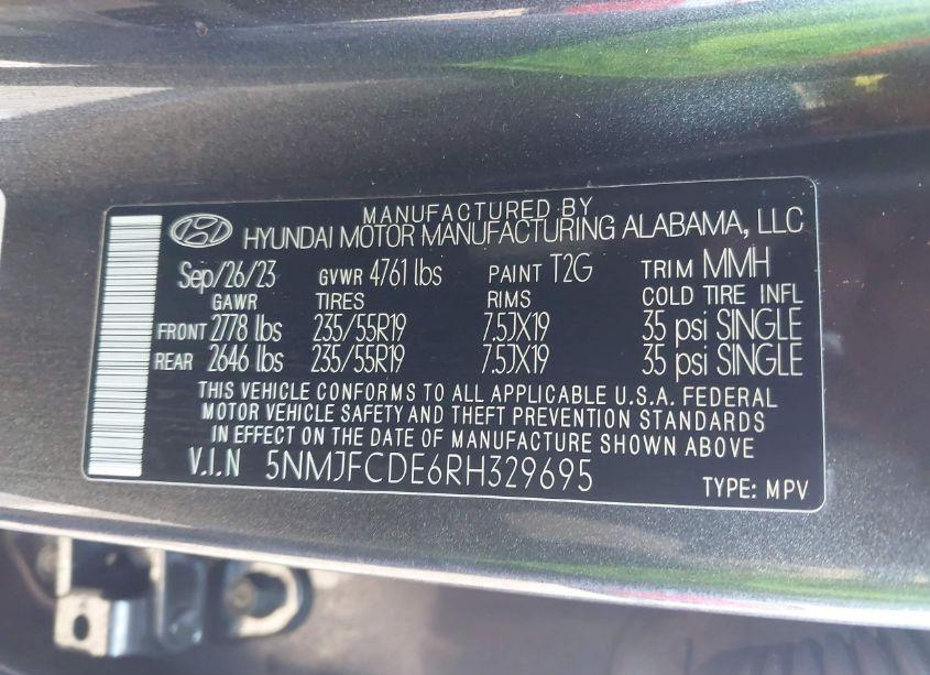 Photo 9 of 2024 Hyundai Tucson SEL (VIN 5NMJFCDE6RH329695)