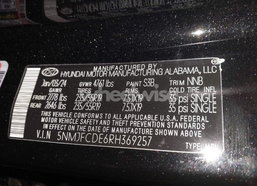 Photo 9 of 2024 Hyundai Tucson SEL (VIN 5NMJFCDE6RH369257)