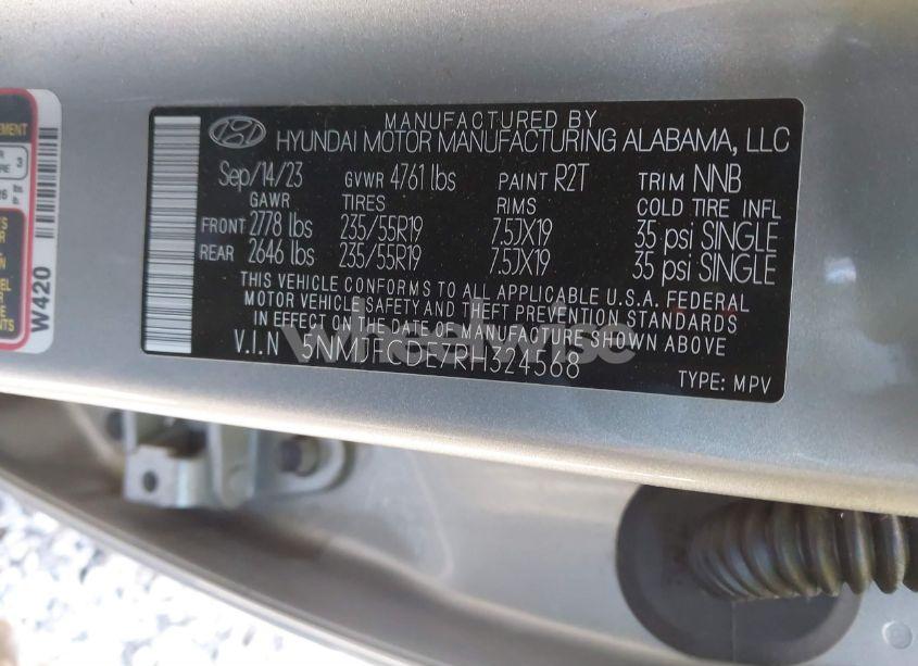 Photo 9 of 2024 Hyundai Tucson SEL (VIN 5NMJFCDE7RH324568)