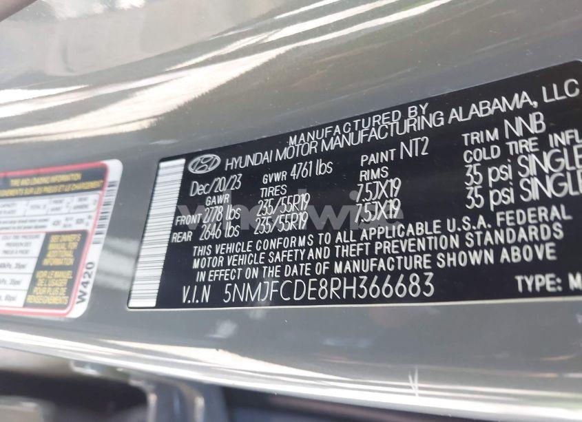 Photo 9 of 2024 Hyundai Tucson SEL (VIN 5NMJFCDE8RH366683)