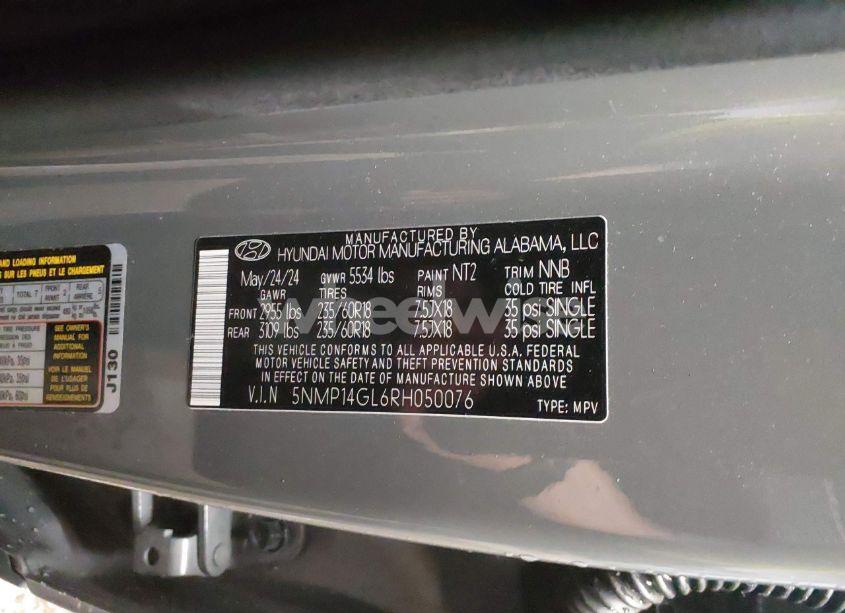 Photo 9 of 2024 Hyundai Santa FE SE (VIN 5NMP14GL6RH050076)