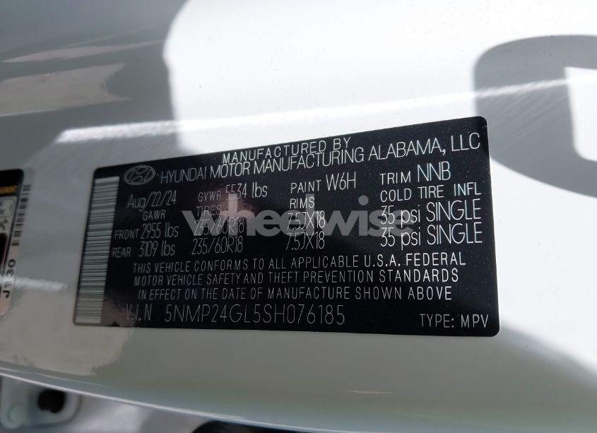 Photo 9 of 2025 Hyundai Santa FE SEL (VIN 5NMP24GL5SH076185)