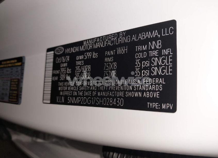 Photo 9 of 2025 Hyundai Santa FE HYBRID SEL (VIN 5NMP2DG17SH028430)