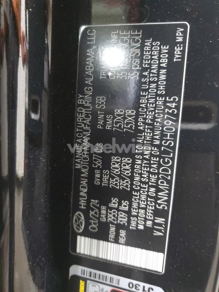 Photo 14 of 2025 HYUNDAI SANTA FE SEL (VIN 5NMP2DGL7SH097345)